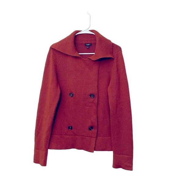 Talbots Double Breasted Sweater | Burnt Orange/Rust | Size M - Picture 1 of 8